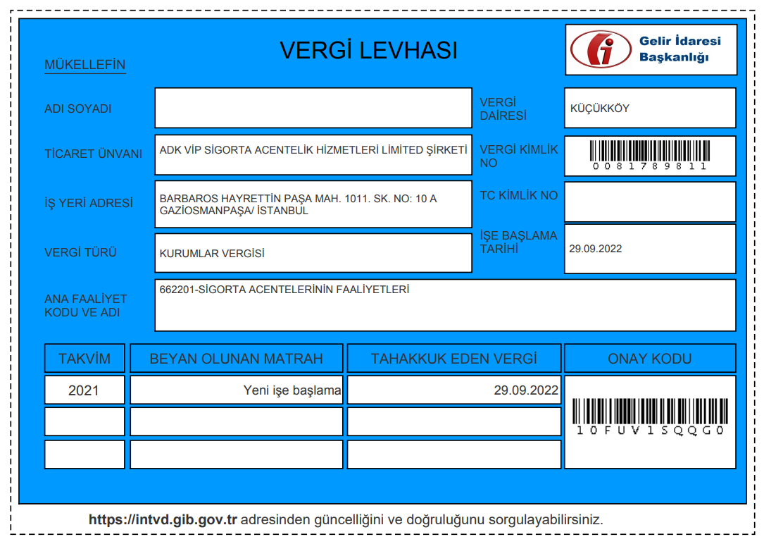 vergi levhası